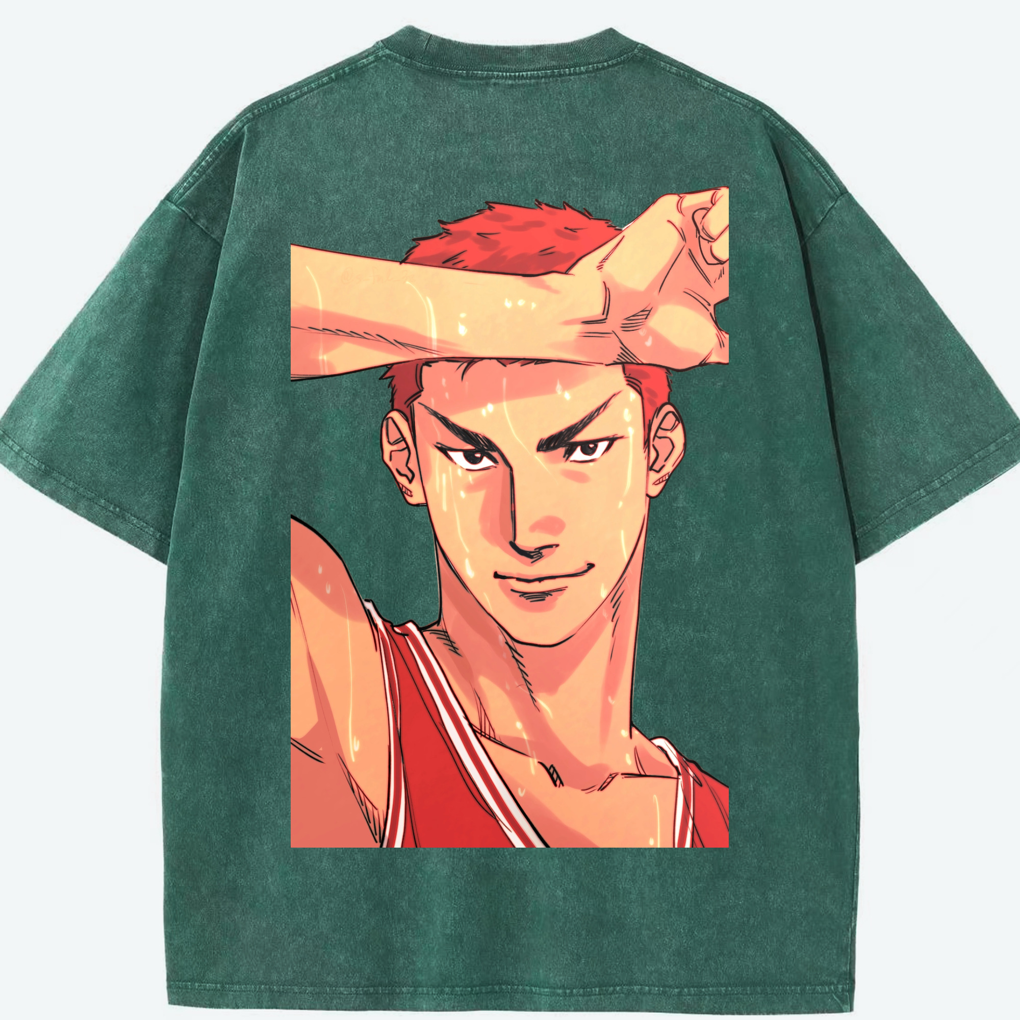 （画像用） SLAM DUNK／スラムダンク 綿100% ヴィンテージ風 半袖Tシャツ（背面プリント）